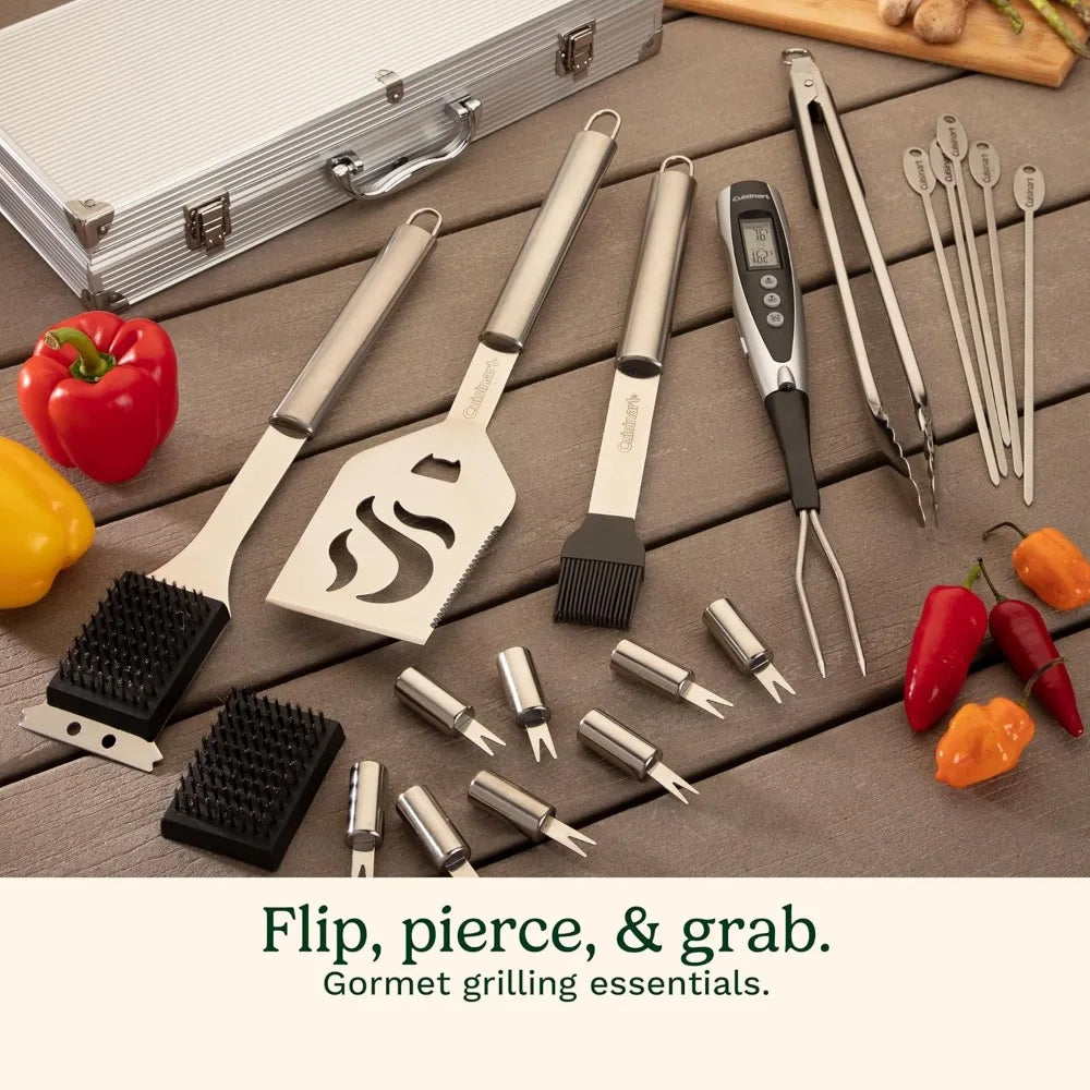 Elevate your outdoor cooking with a premium, 20-piece grill tool set that combines durable stainless steel, thoughtful design, and a rugged aluminum case for effortless organization, storage, and premium gifting potential.