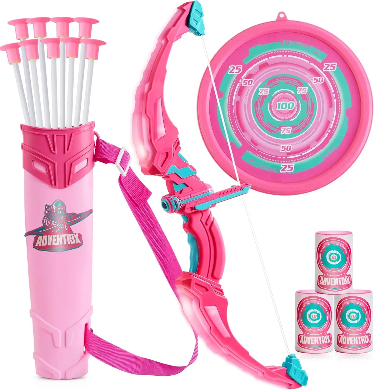 You’ll enjoy a thrilling archery adventure with the LED Light Up Bow and Arrow Set for outdoor play.