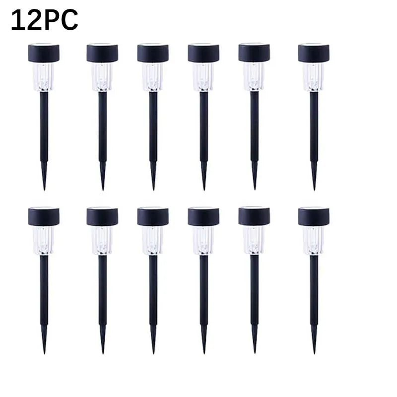 12 Pack Solar Powered Lawn Lights For Garden Courtyard Landscape