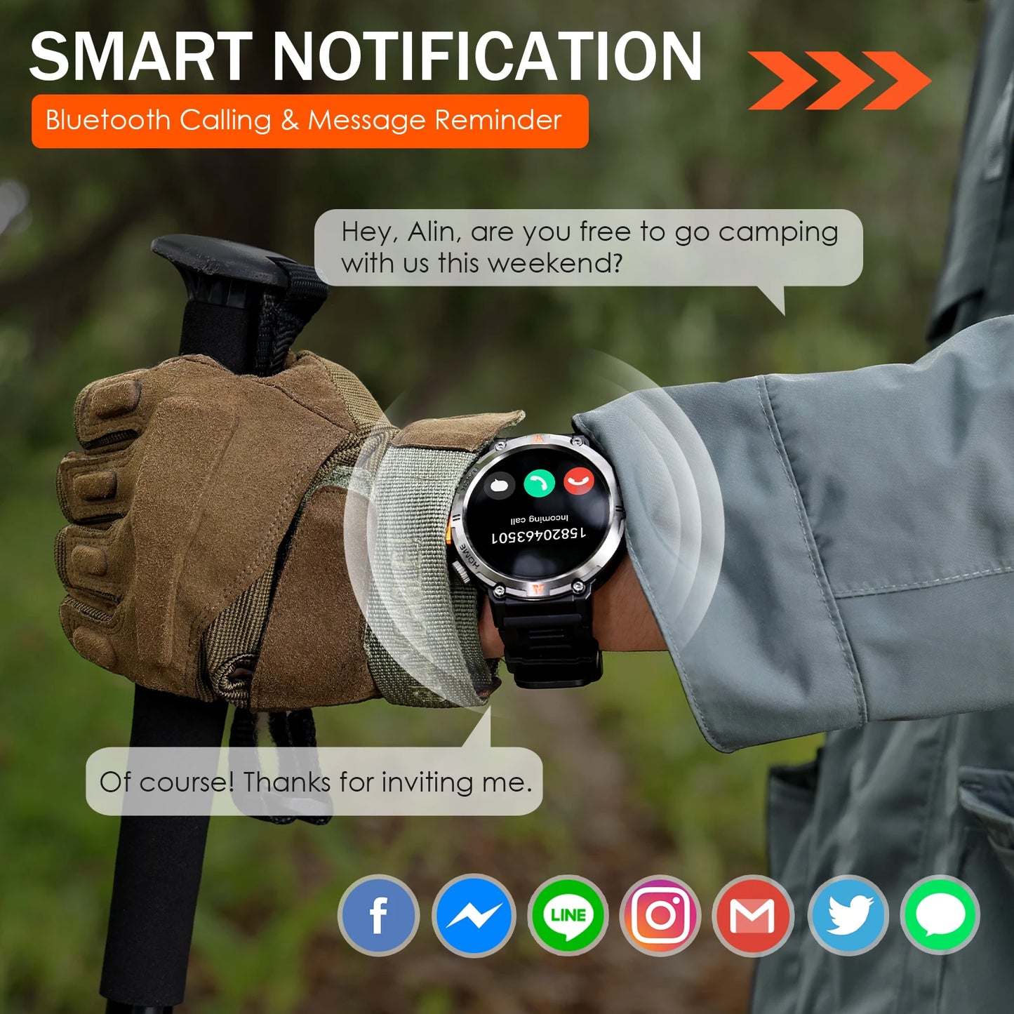 EIGIIS KE3 2025 Bluetooth Smartwatch For Men Full Touch Screen Health Monitor