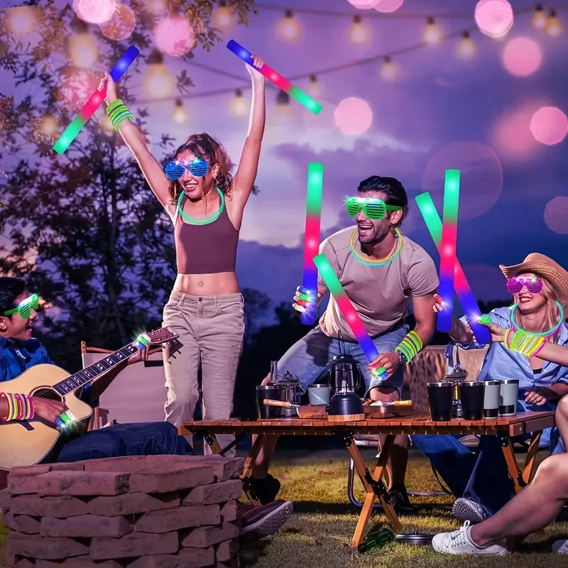 Glow Party Set 142 Piece With Glow Sticks Led Glasses Finger Lights