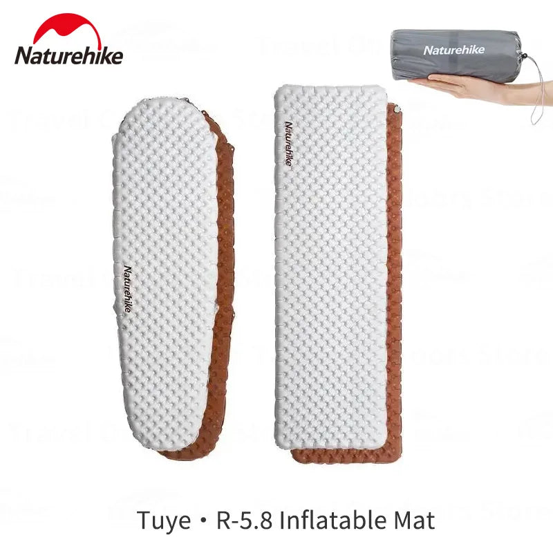 Experience warmth and reliable comfort on your outdoor adventures with this Naturehike inflatable sleeping mattress featuring a high R-value.