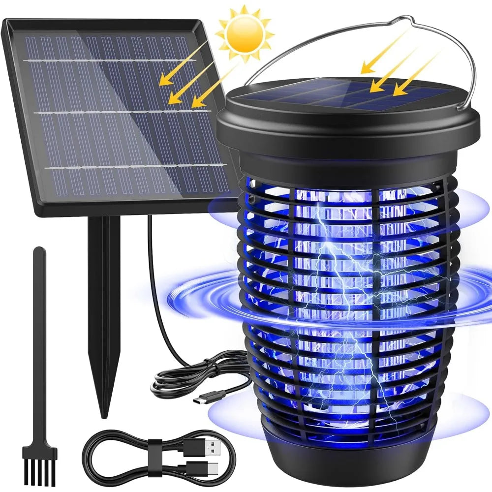 AISITIN Solar Bug Zapper Two In One Mosquito Killer Lamp 4500V Indoor Outdoor