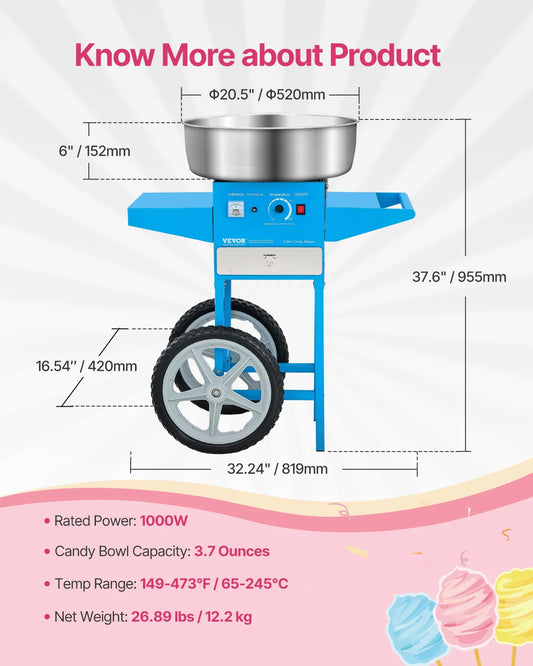 Turn your events into sweet memories with the SucceBuy cotton candy machine.