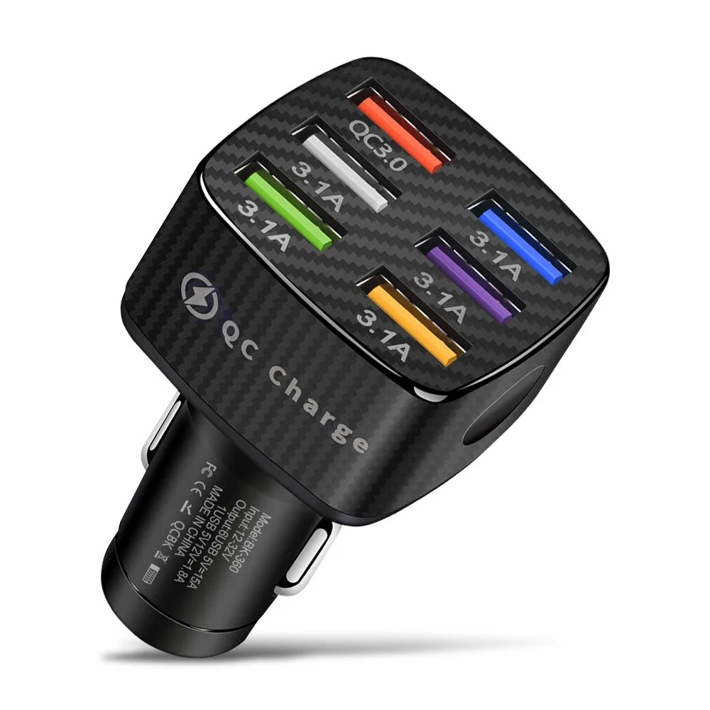Power up on the go with a six-port USB car charger that delivers fast, reliable charging for all your devices, no matter how busy your car gets.