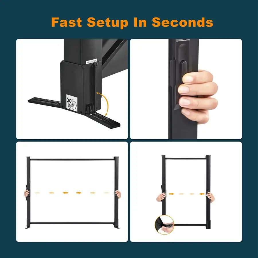XMSJ 50 Inch Outdoor Projector Screen With Stand Retractable 1.2 Gain