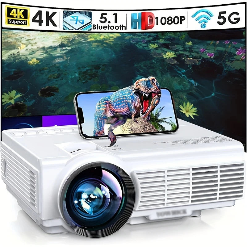 ARASOB Portable LED Projector 1080P Dual WiFi Bluetooth Screen Mirroring