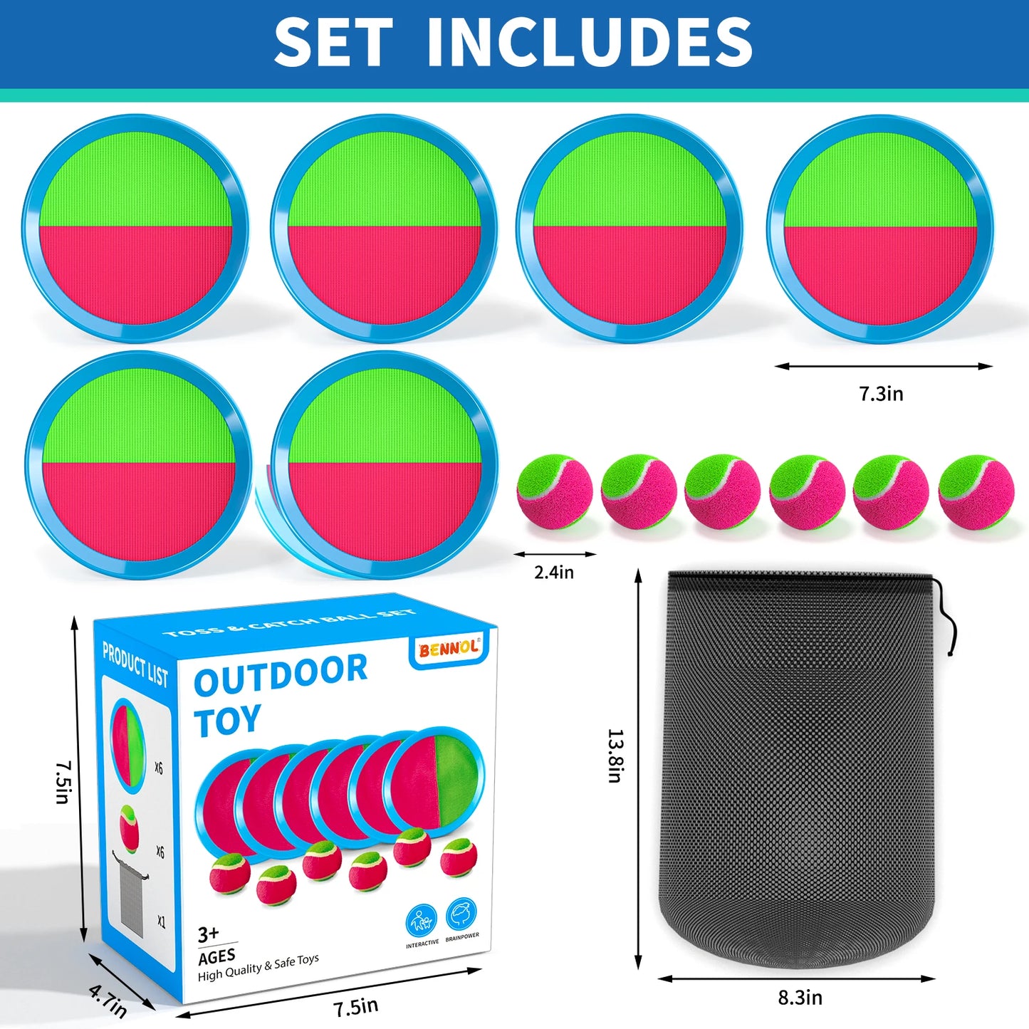 Turn every sunny afternoon into a lively toss and catch adventure with the NONED Sucker Sticky Ball.