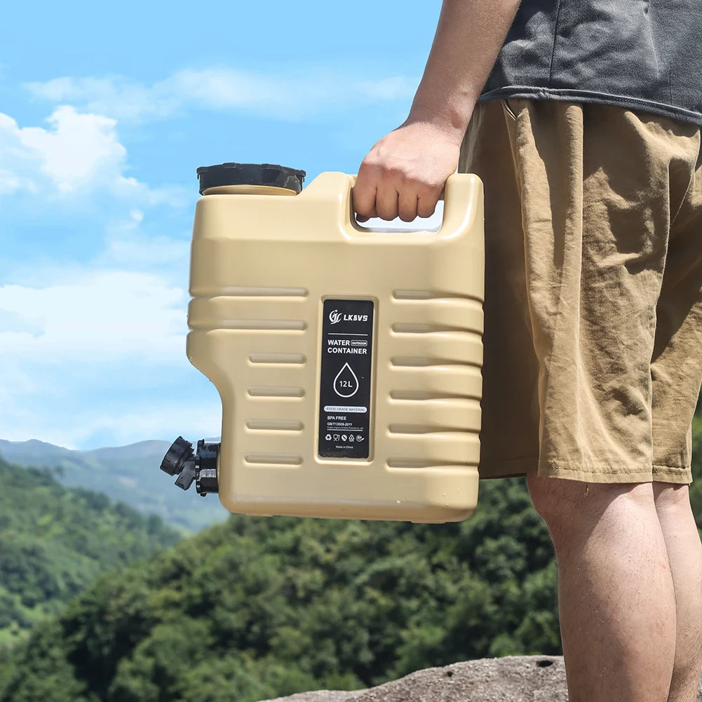 12L Water Storage Container With Spigot Leakproof For Camping And Hiking