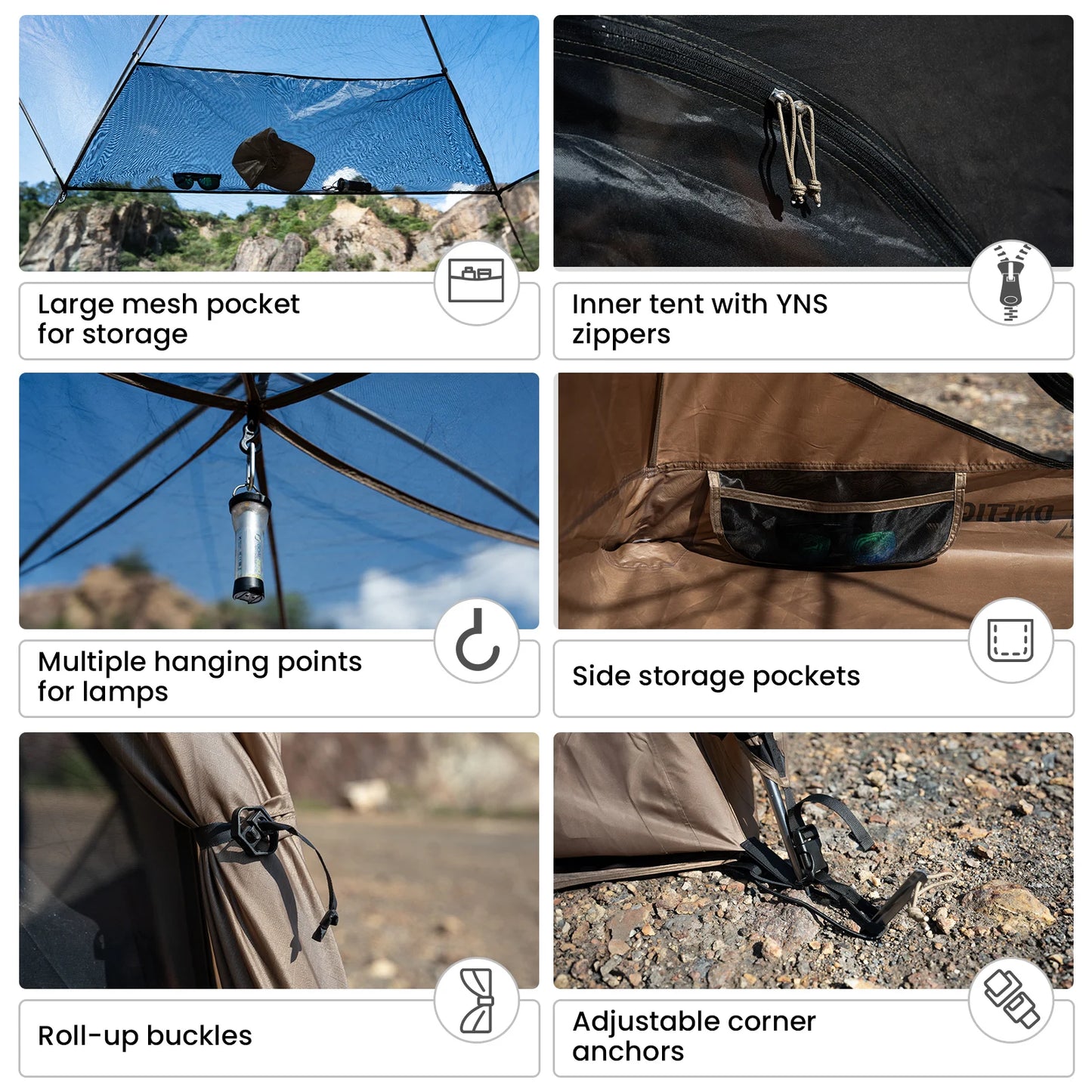 OneTigris Jovian Camping Tent 4 Person Dome Shelter Waterproof Floor