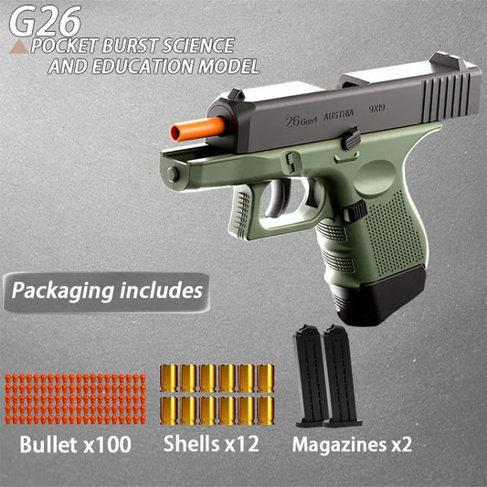 G26 Soft Bullet Toy Gun With Complete Accessories Green For All Ages