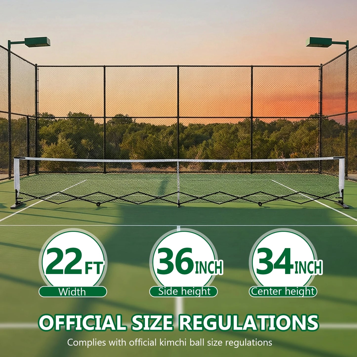 APWIKOGER Retractable Pickleball Net Durable Portable Indoor Outdoor