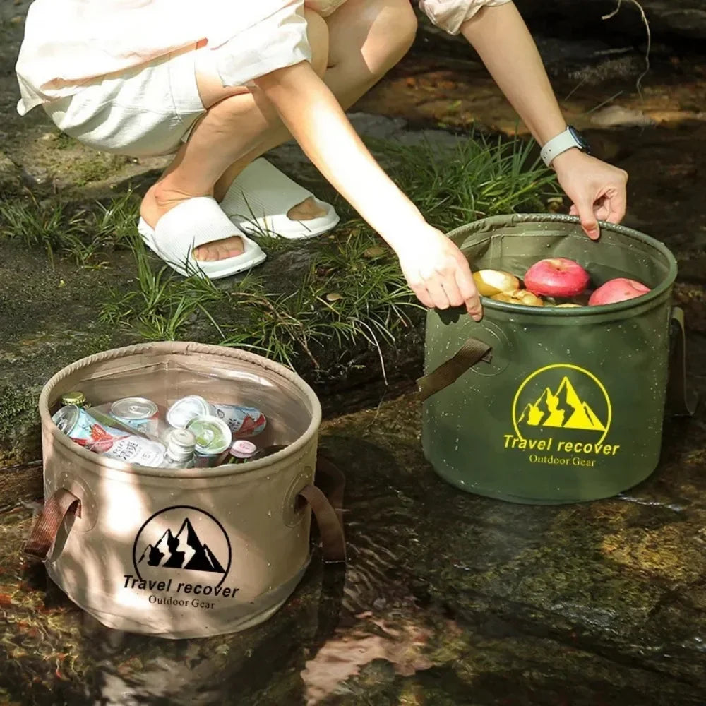Meet your ultimate foldable bucket for outdoor chores and travel, a compact sink and storage solution wherever you roam.