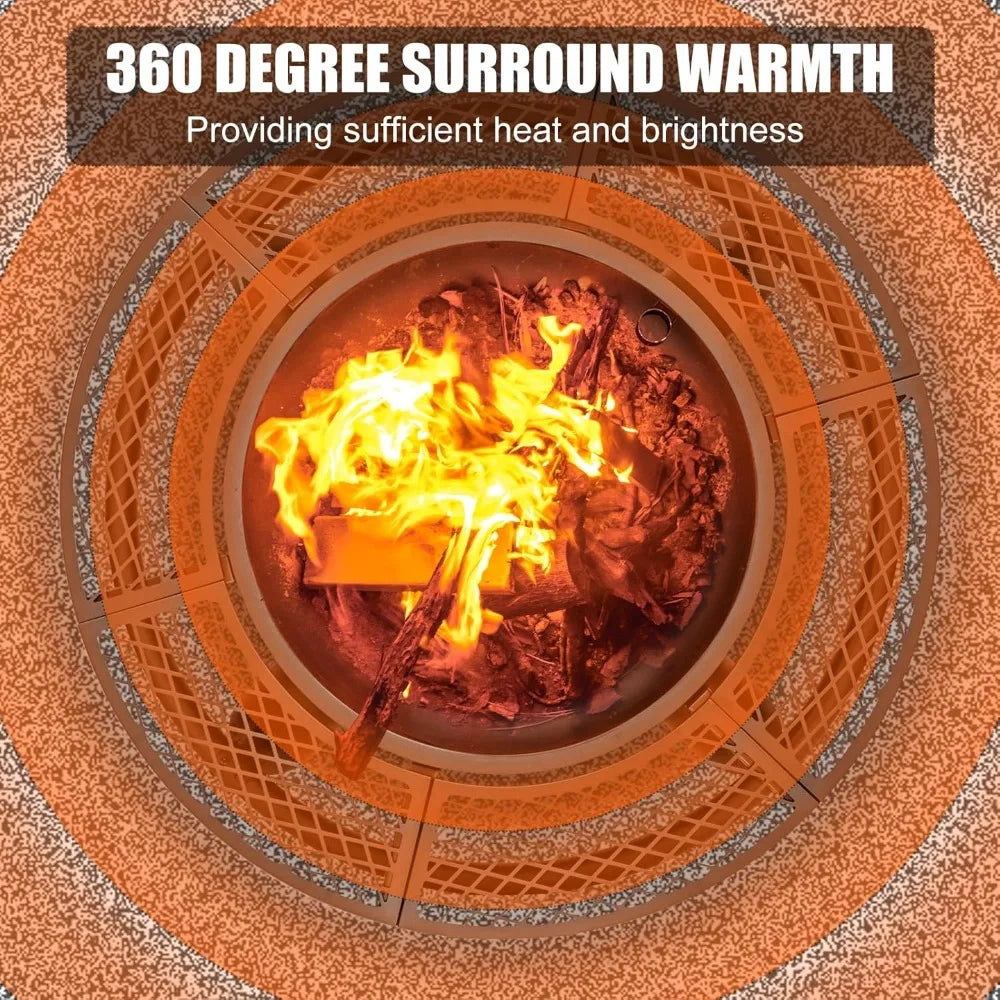Transform your outdoor space with a 47-inch outdoor fire pit that blends warmth, cooking, and modern style.