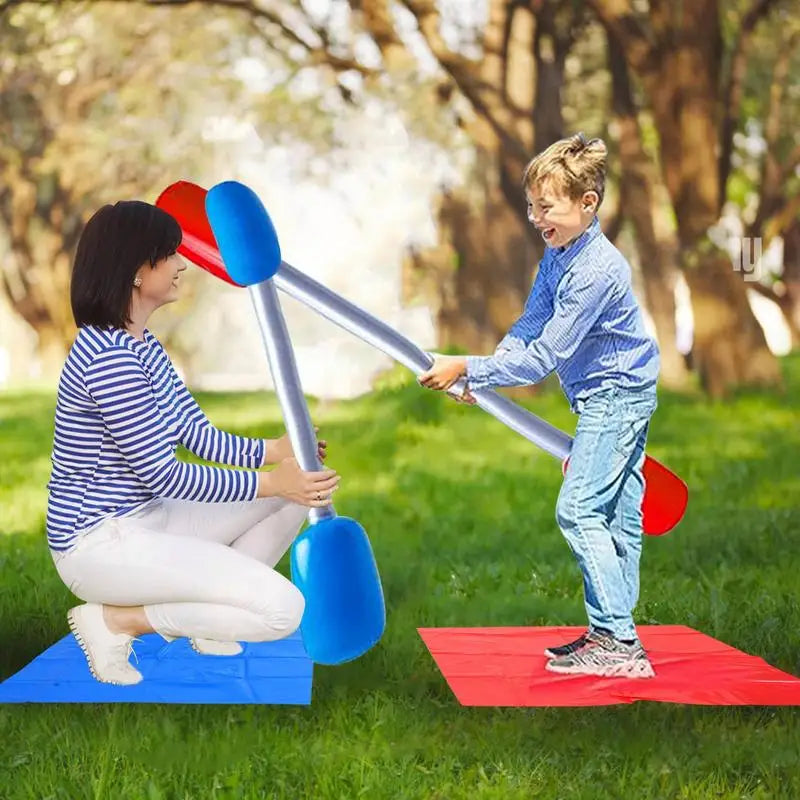 Turn your backyard into an action-packed arena with this inflatable gladiator jousting set, crafted for safe, spirited battles between friends and family, rain or shine.