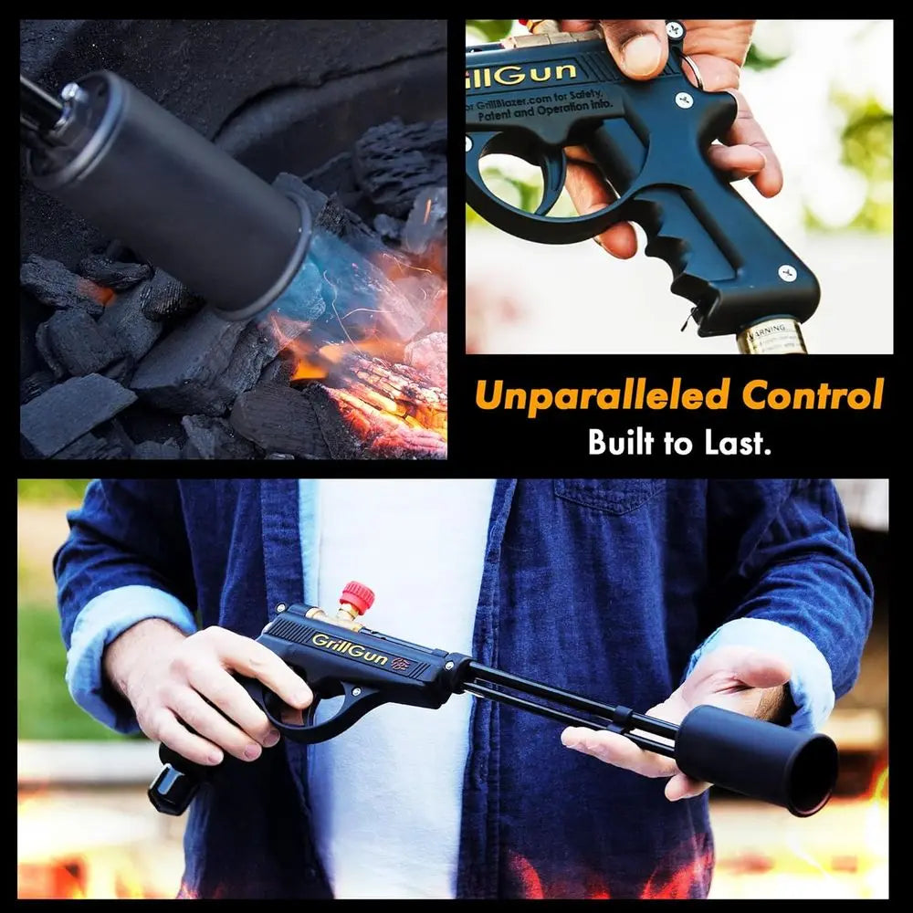 Ignite your charcoal and power through grilling with the XMSJ handheld propane charcoal torch, delivering a rapid 400000 BTU flame from spark to sear.