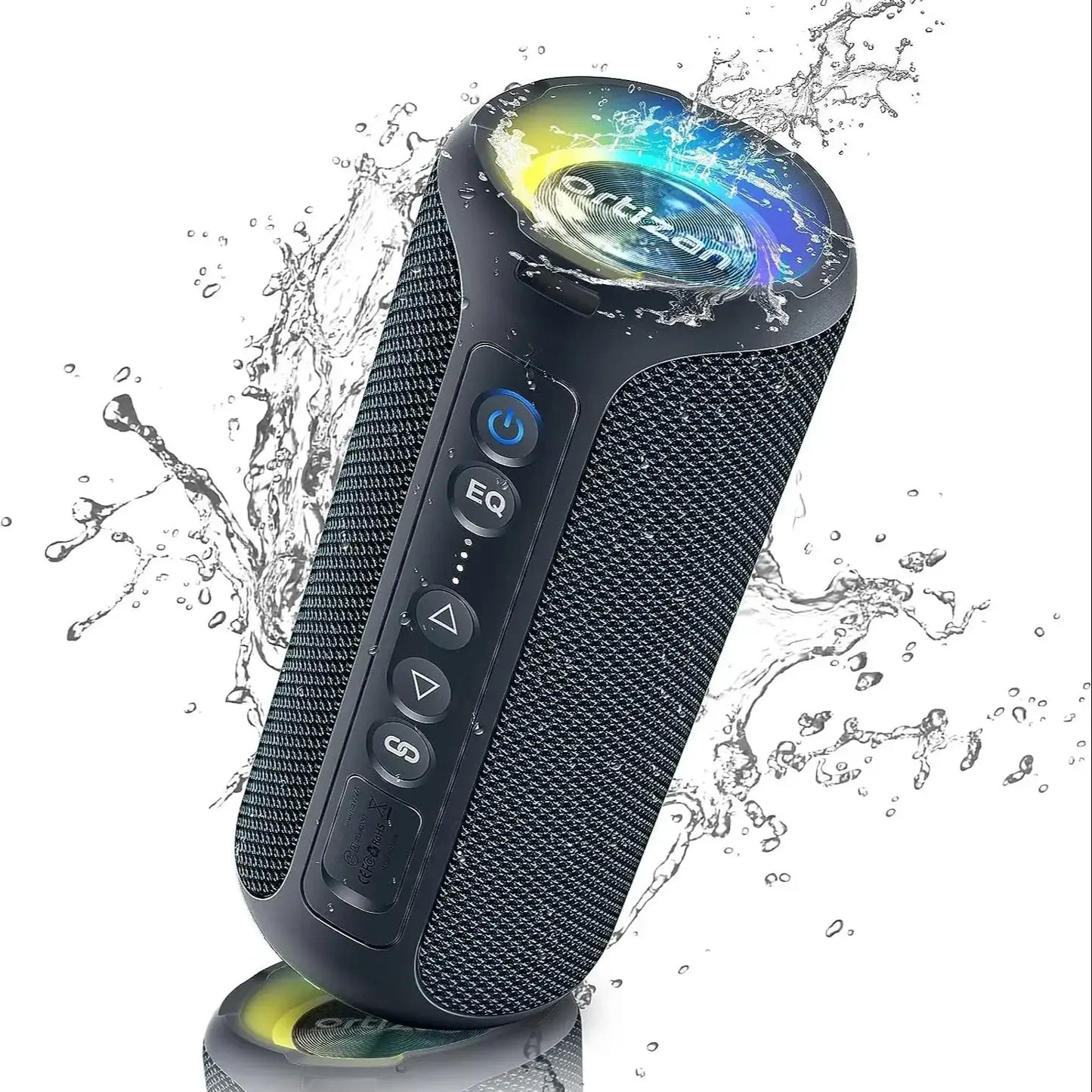 Bluetooth Speaker With RGB Lights IPX7 Waterproof Shower Speaker Deep Bass 30H