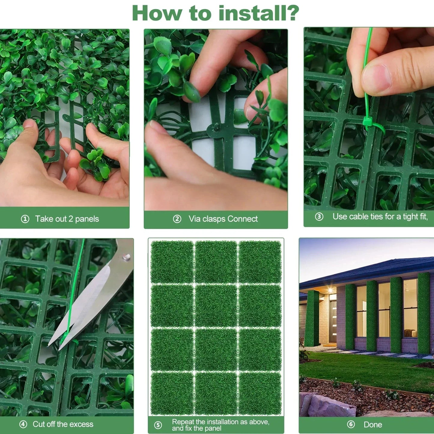 Create an outdoor oasis by transforming walls, fences, or backdrops into a lush, private retreat with these lifelike grass wall panels designed for lasting beauty.