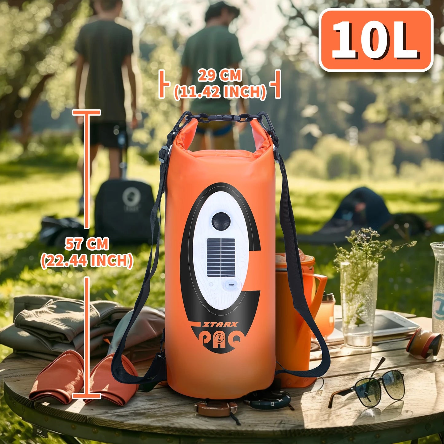 Selorss Solar Bluetooth Hiking Backpack Waterproof With Built In Speaker