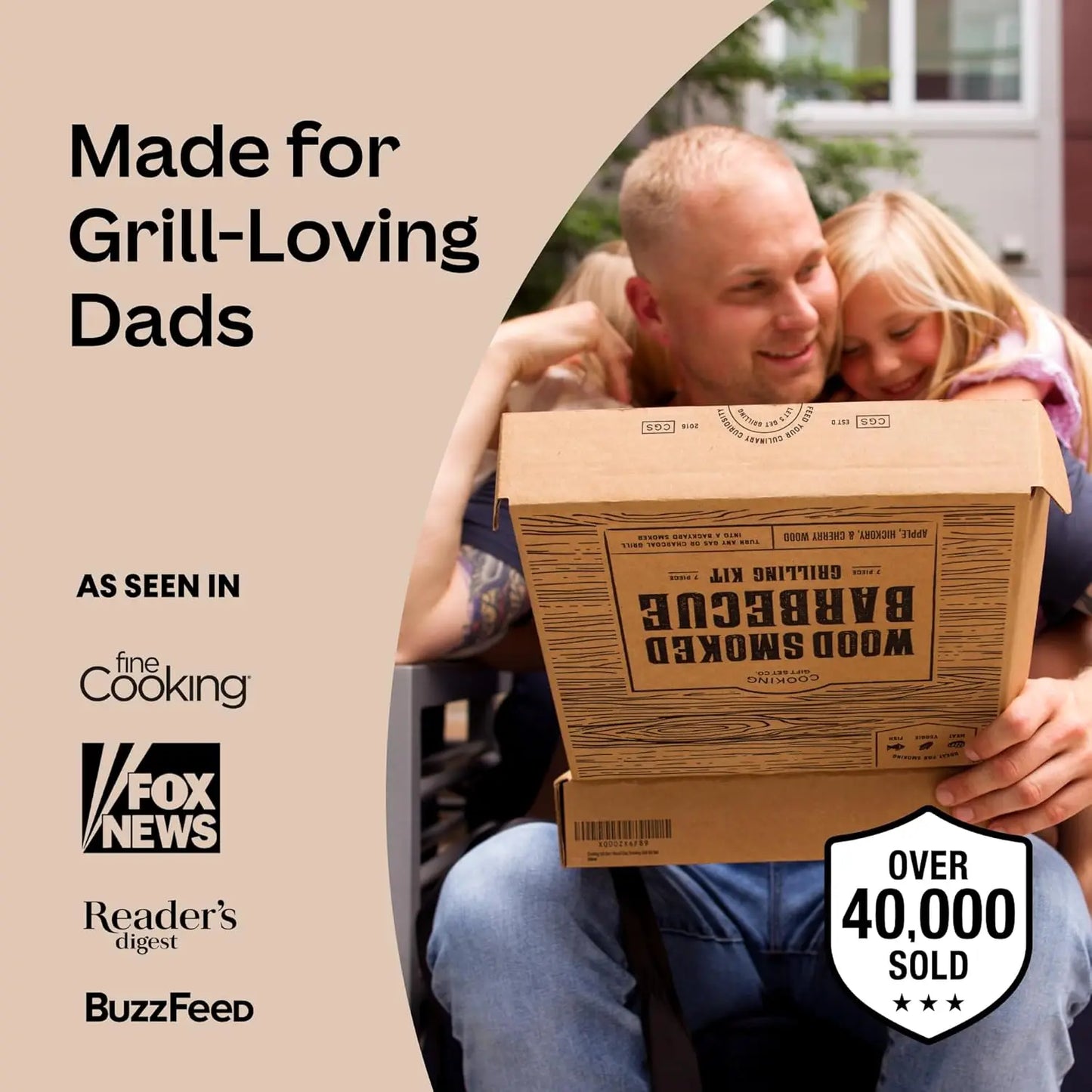 BBQ Smoker Box Kit With Wood Chips, Thermometer And Recipes For Gas Grills