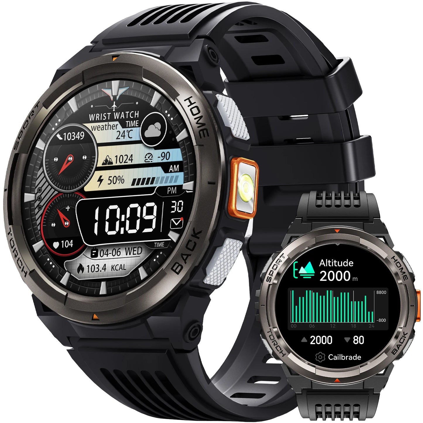 EIGIIS KE5 1.45 Inch Smartwatch With Compass Barometer Altimeter 3ATM Waterproof