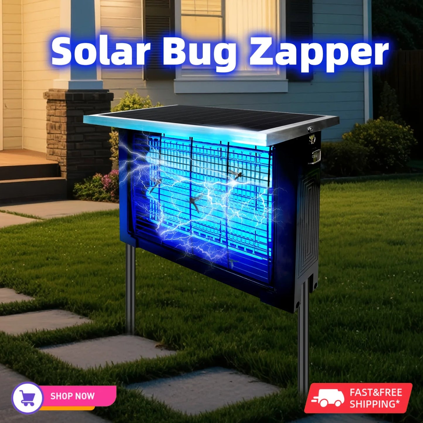 Power through mosquitoes with a silent, solar powered bug zapper built for your outdoor living.
