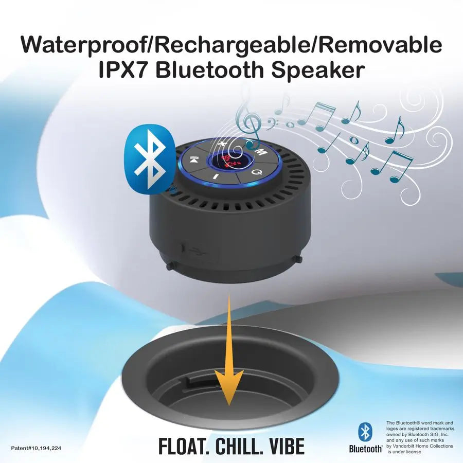 Inflatable Pool Float Set With Bluetooth Speaker Volleyball And Basketball