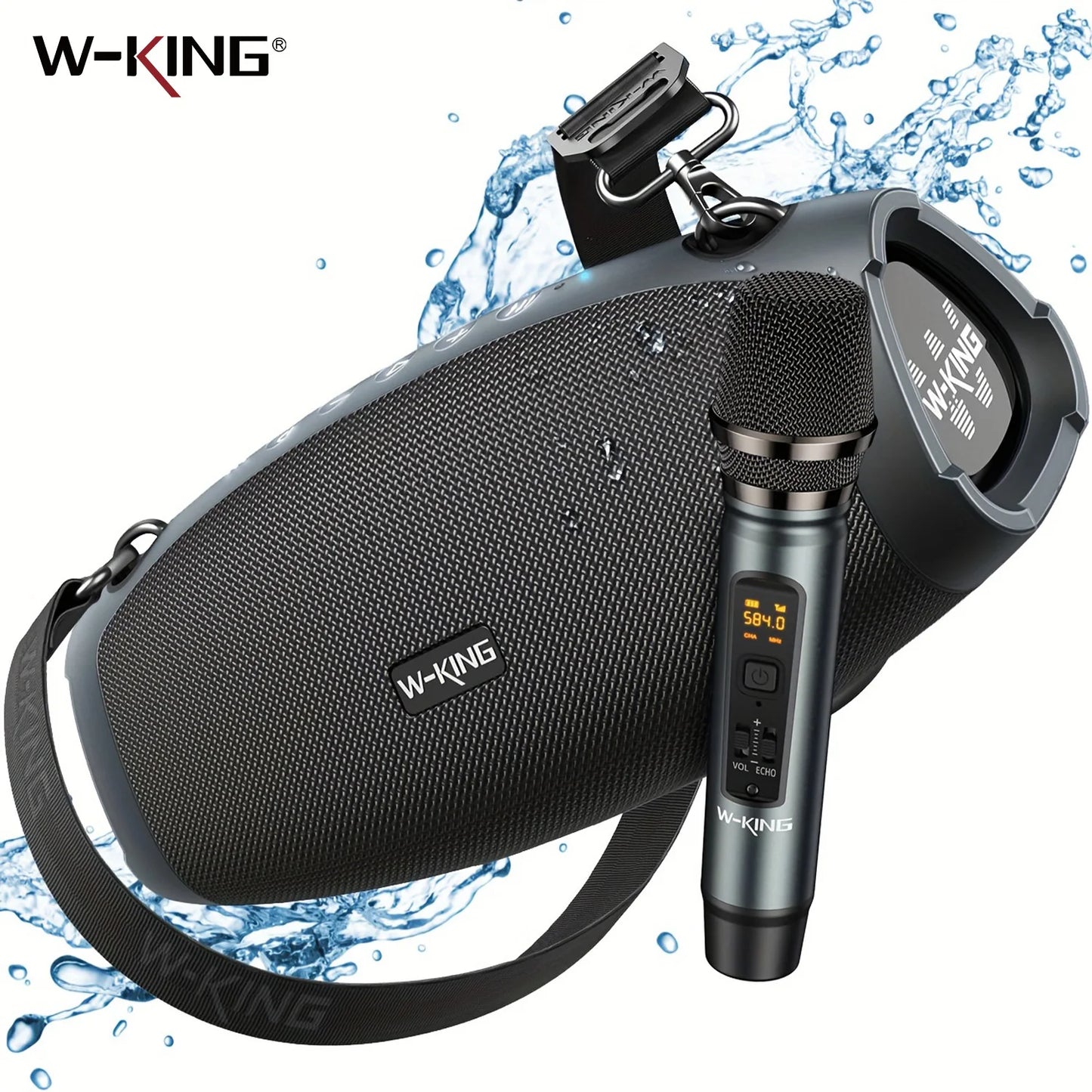 W King 120W Peak Portable Bluetooth Speaker With Wireless Microphone Waterproof
