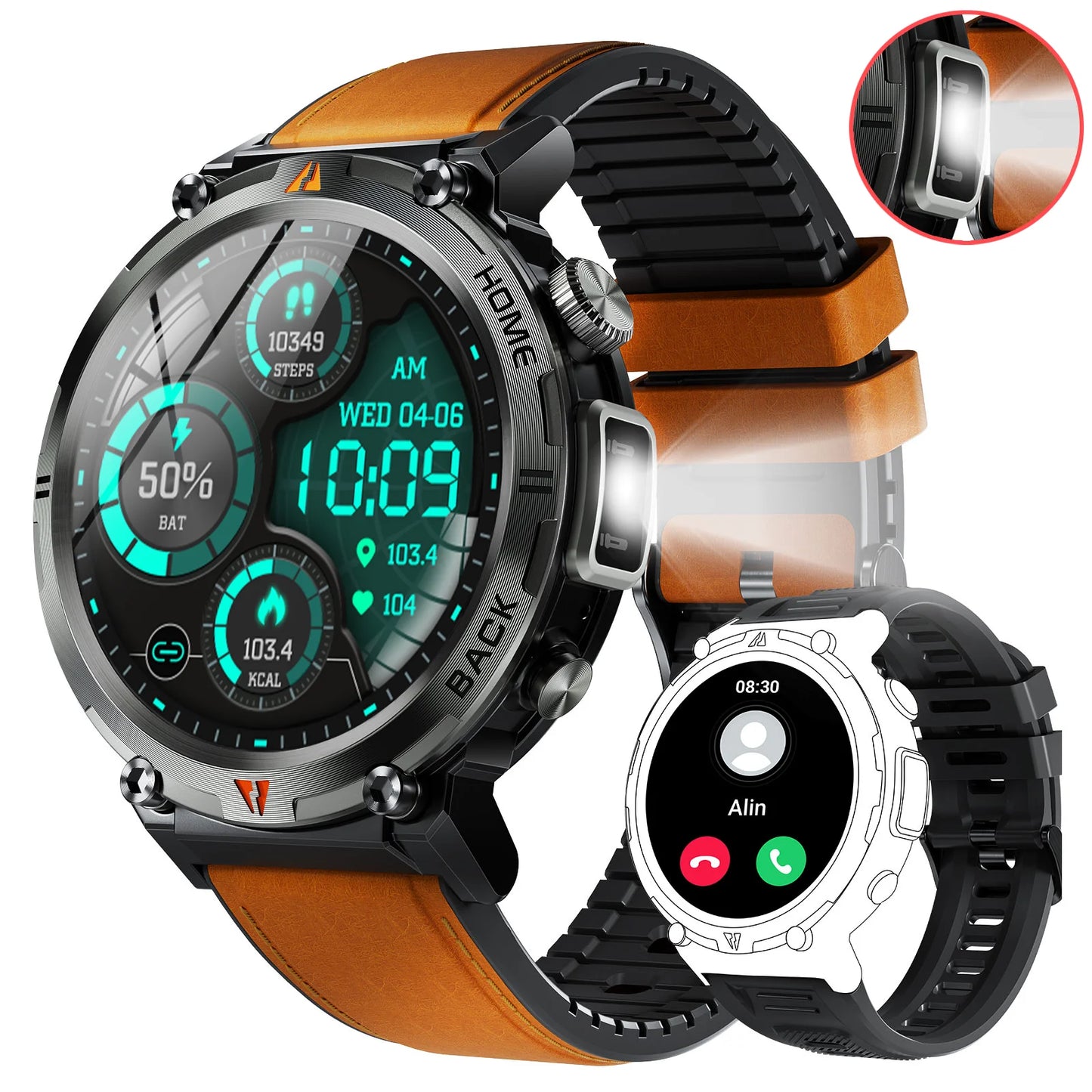EIGIIS KE3 2025 Bluetooth Smartwatch For Men Full Touch Screen Health Monitor