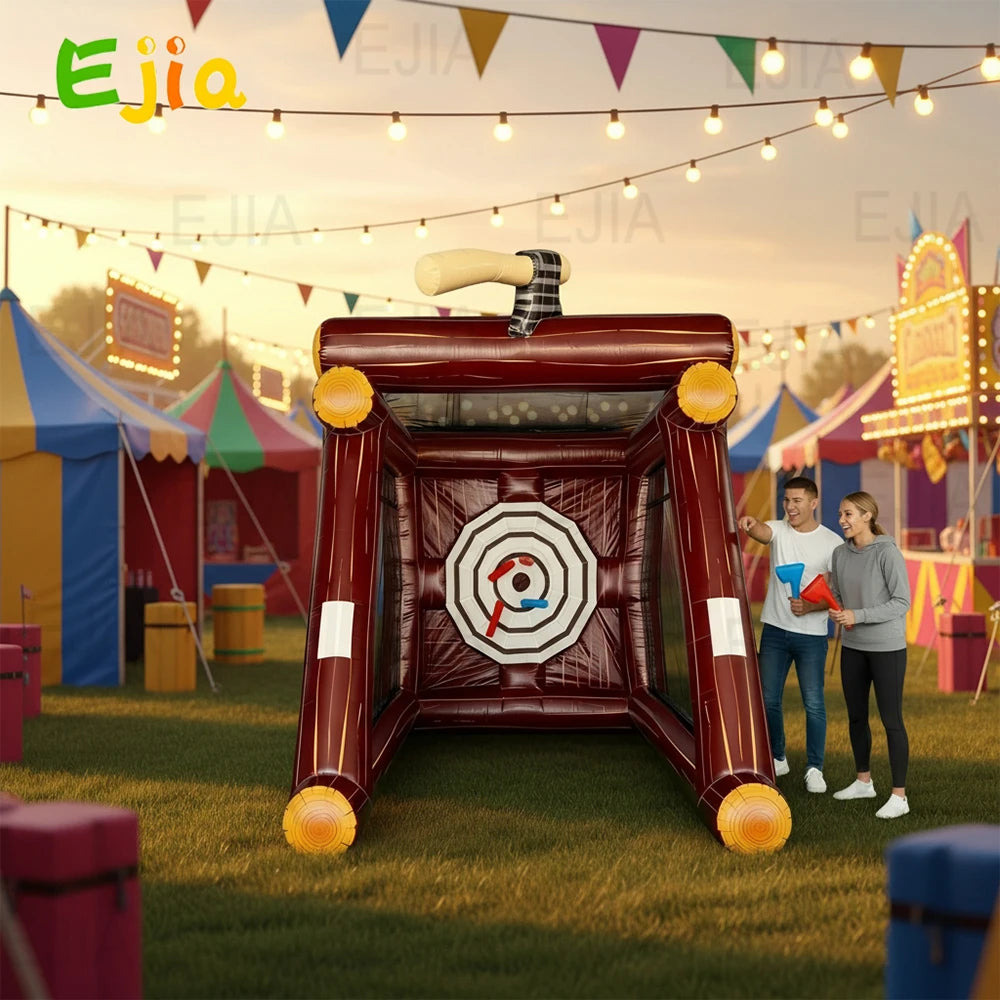 Ejia 13 Ft Inflatable Axe Throwing Target Game With Blower And Foam Axes