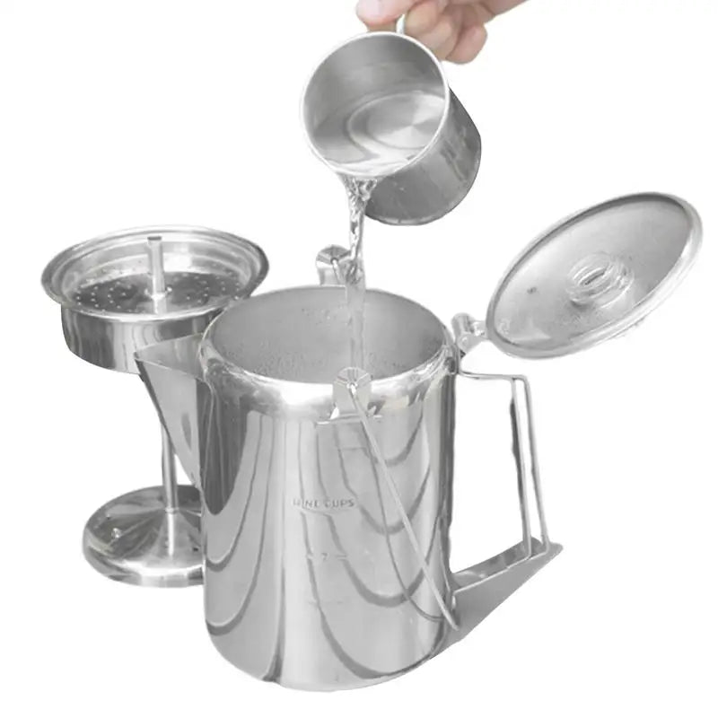 Camping Percolator Coffee Pot 9 Cup Stainless Steel Stovetop Mocha
