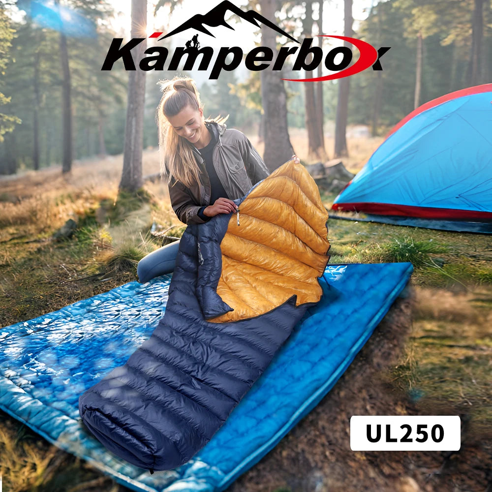 Kamperbox Ultralight Down Sleeping Bag With 800 Fill Power 250G Duck Down