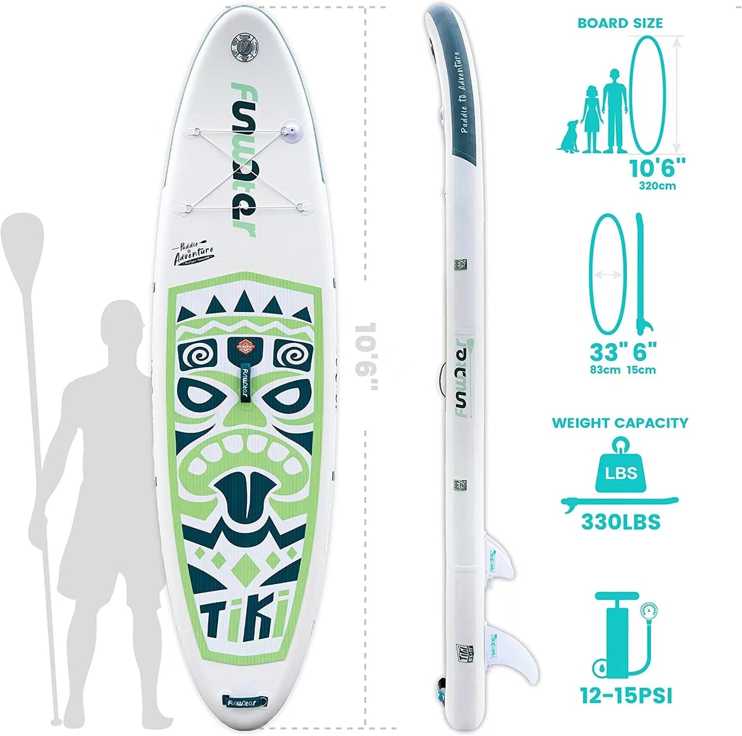 JIMITU Rush Wave Electric Inflatable Puddle Board Surfboard For Water Play