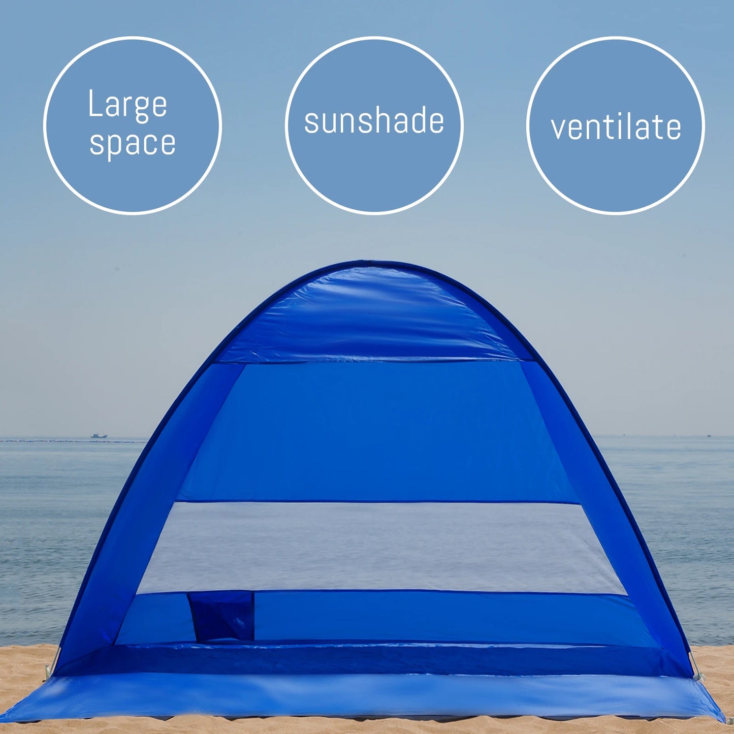 Escape the sun and sand with the Pakicetus Auto Open Beach Tent, your effortless shelter for seaside adventures, perfect for families and solo explorers alike.