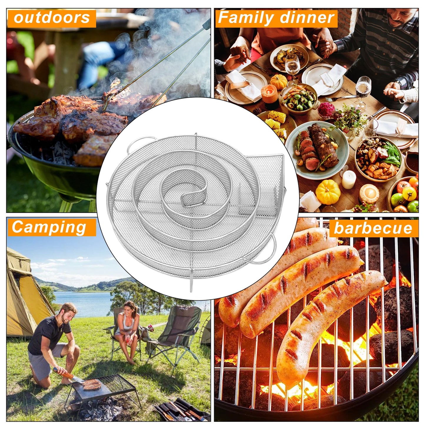 BBQ Cold Smoke Generator Stainless Steel Smoke Box For Barbecue Grilling