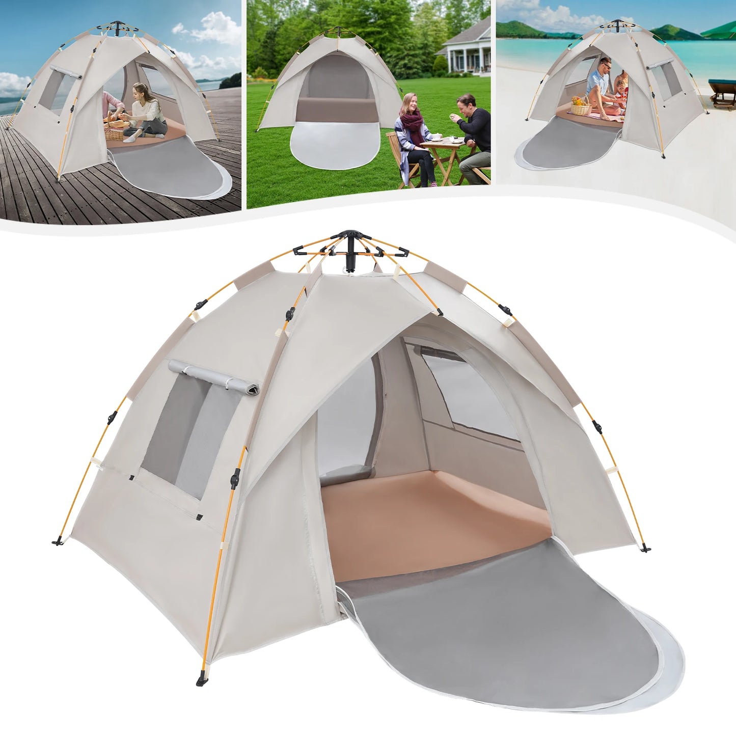 Two Person Outdoor Folding Tent Quick Automatic Opening Waterproof Camping Tent