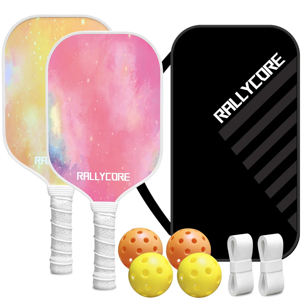 Pickleball Paddles Set Of 2 With 4 Balls And Carry Bag For Adults