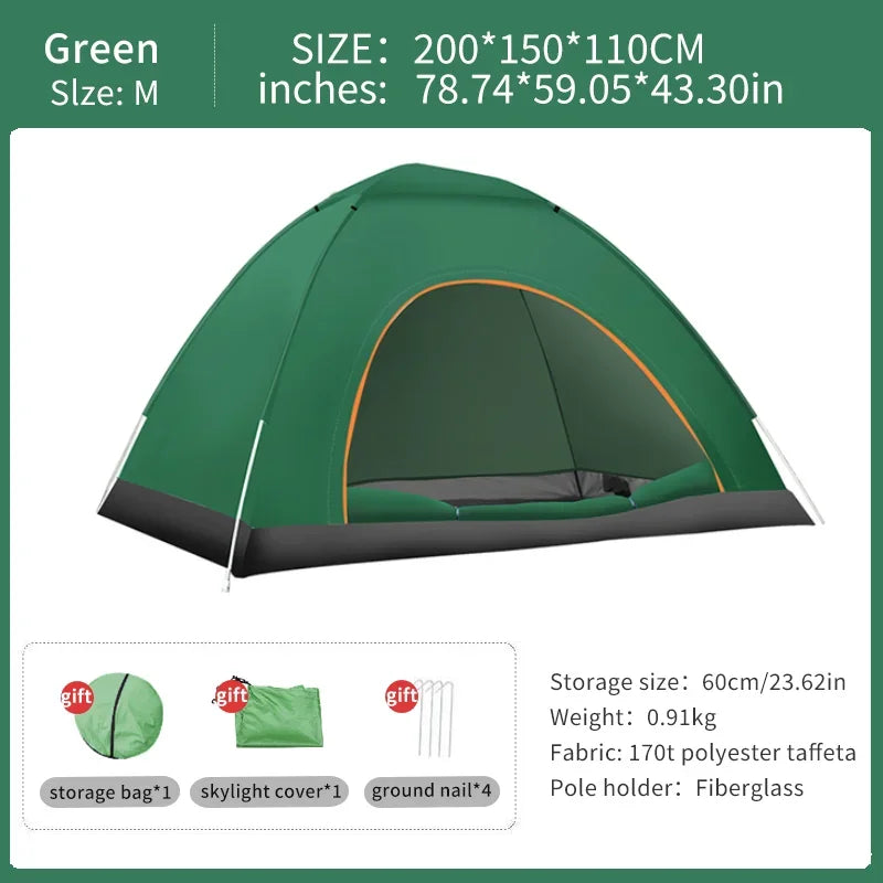 Experience instant shelter with a fast, reliable pop-up tent that fits two to three campers for any outdoor adventure.