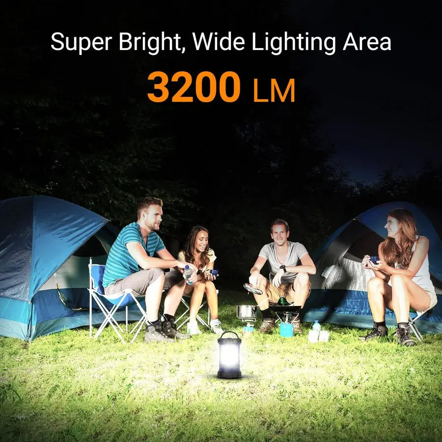 Camping Lantern 3200LM LED With 4600mAh Phone Charger And 5 Light Modes