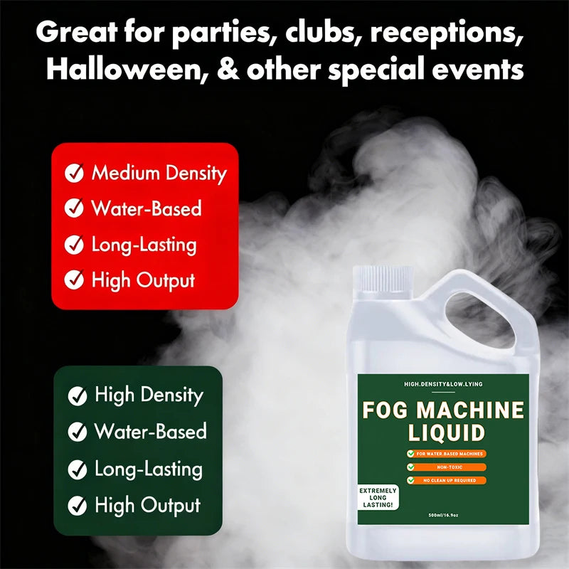 High Density Fog Fluid For Smoke Machines Long Lasting Fog Juice For Parties