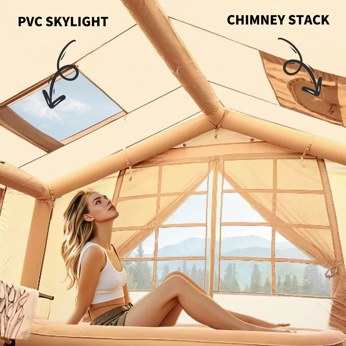 Experience effortless family camping with this spacious inflatable tent that inflates in minutes, resists wind and rain, and keeps you comfortable through hot summers and cold nights alike.