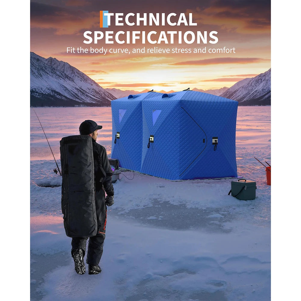 Pop Up Thermal Insulated Fishing Shelter Hub Tent For 1 To 8 Persons