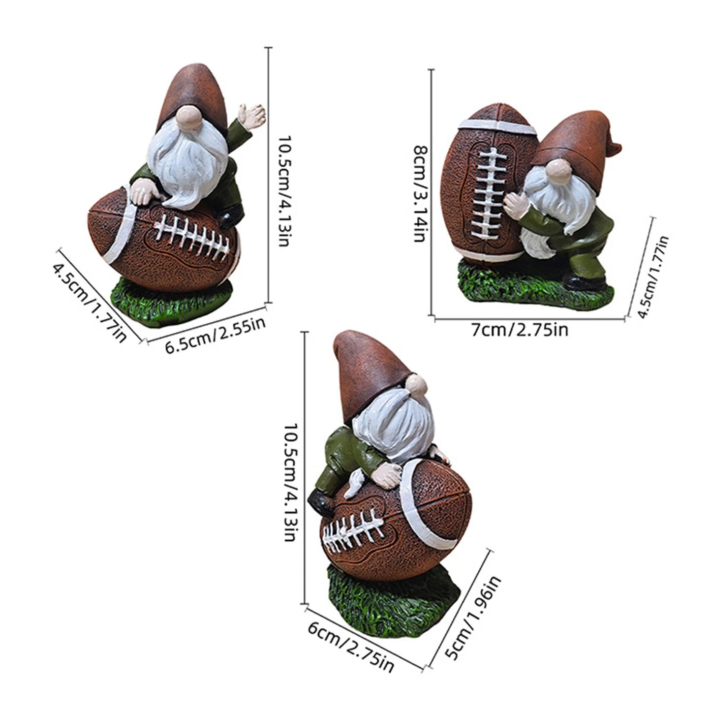 Rugby Gnome Statue Resin Decoration For Indoor Outdoor Garden Table Super Bowl
