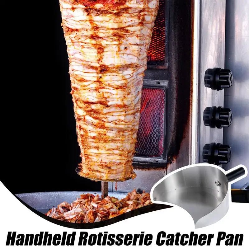 Waasoscon Handheld Meat Catcher Shovel For Barbecue Rotisserie Grill