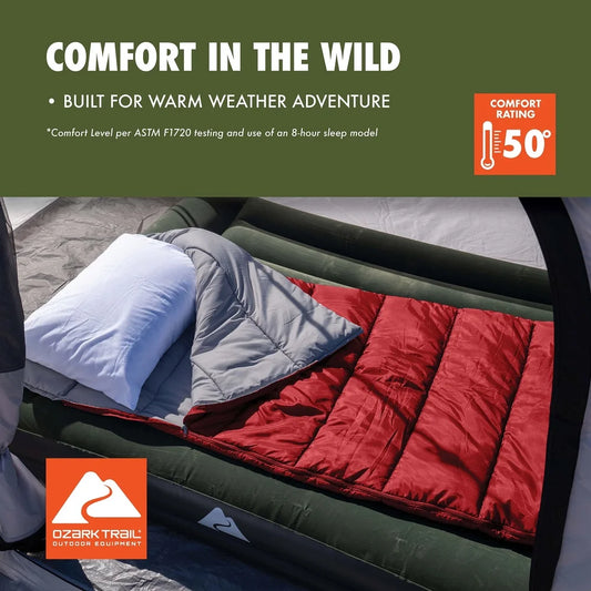 NONECN 50F Warm Weather Sleeping Bag Lightweight Camping Quilt Machine Washable