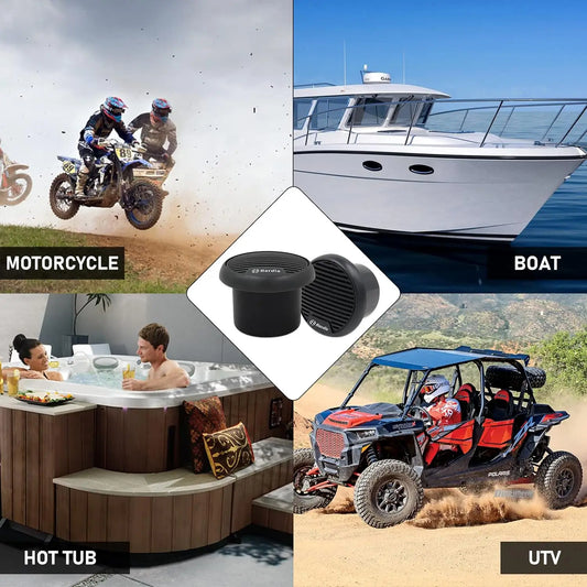Herdio 160W 3 Inch Marine Boat Waterproof Bluetooth Speaker For ATV UTV Outdoor