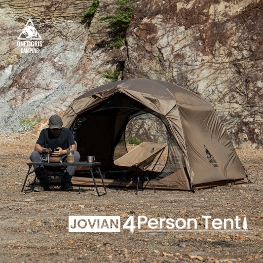 OneTigris Jovian Camping Tent 4 Person Dome Shelter Waterproof Floor