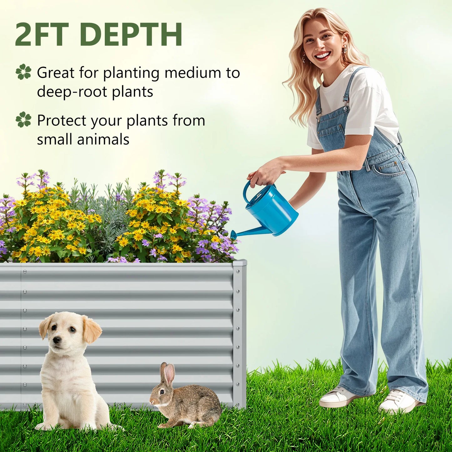 Raised Garden Bed Large Metal Planter Box Kit For Vegetable And Herb 6 By 3 By 2