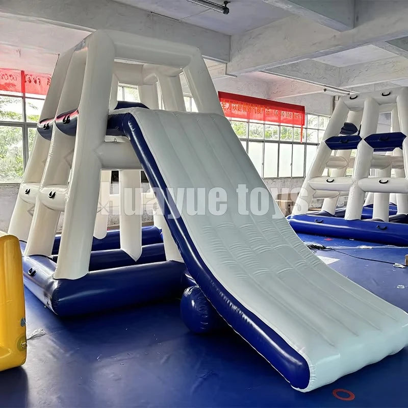 Inflatable Water Tower Climbing Slide With Spots For Water Park