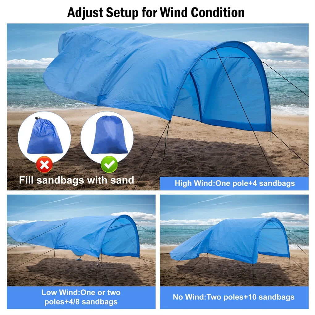 Experience expansive shade and effortless setup with a tent that spans up to 200 square feet of UPF 50+ protection, perfect for you and groups of four to eight people.
